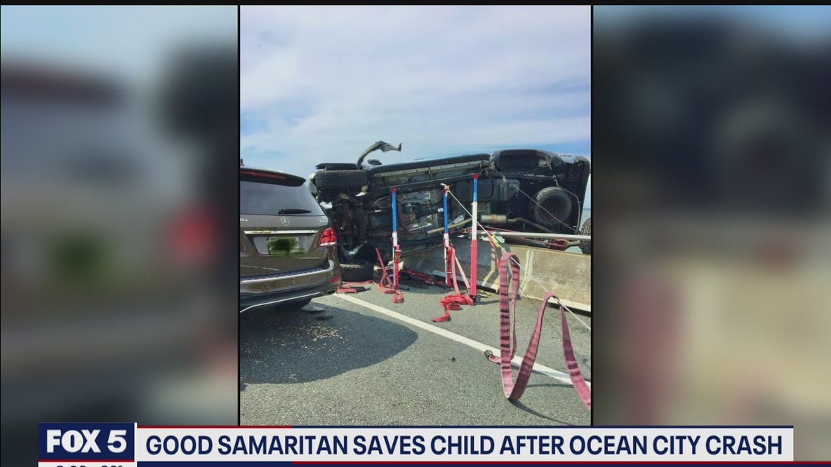 Good Samaritan dives into bay to rescue infant thrown into water during crash near Ocean City